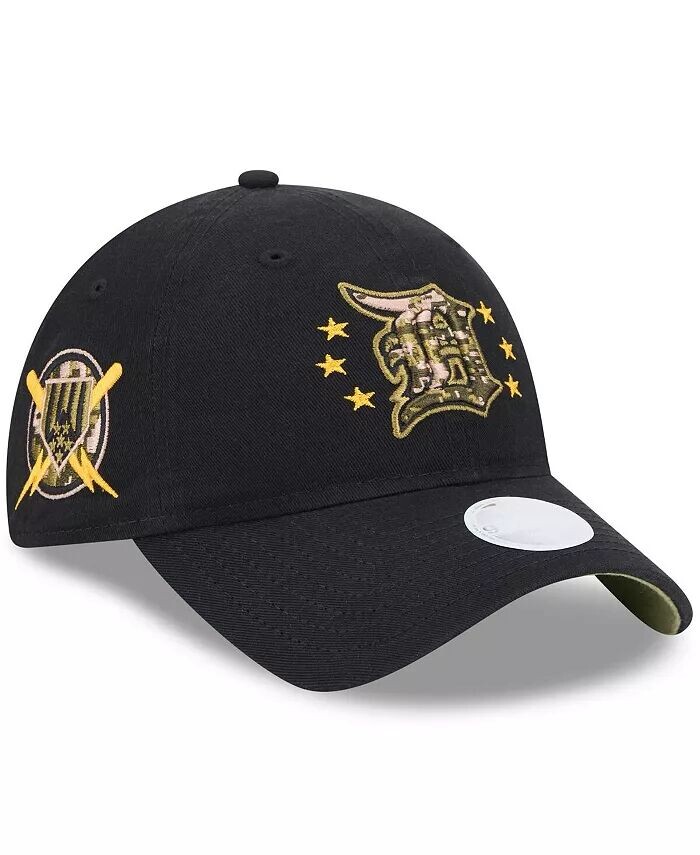 

Женская черная регулируемая кепка Detroit Tigers ко Дню вооруженных сил 2024 9TWENTY New Era, черный