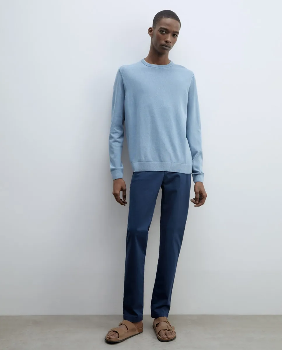 

Узкие хлопковые брюки Sfera, синий