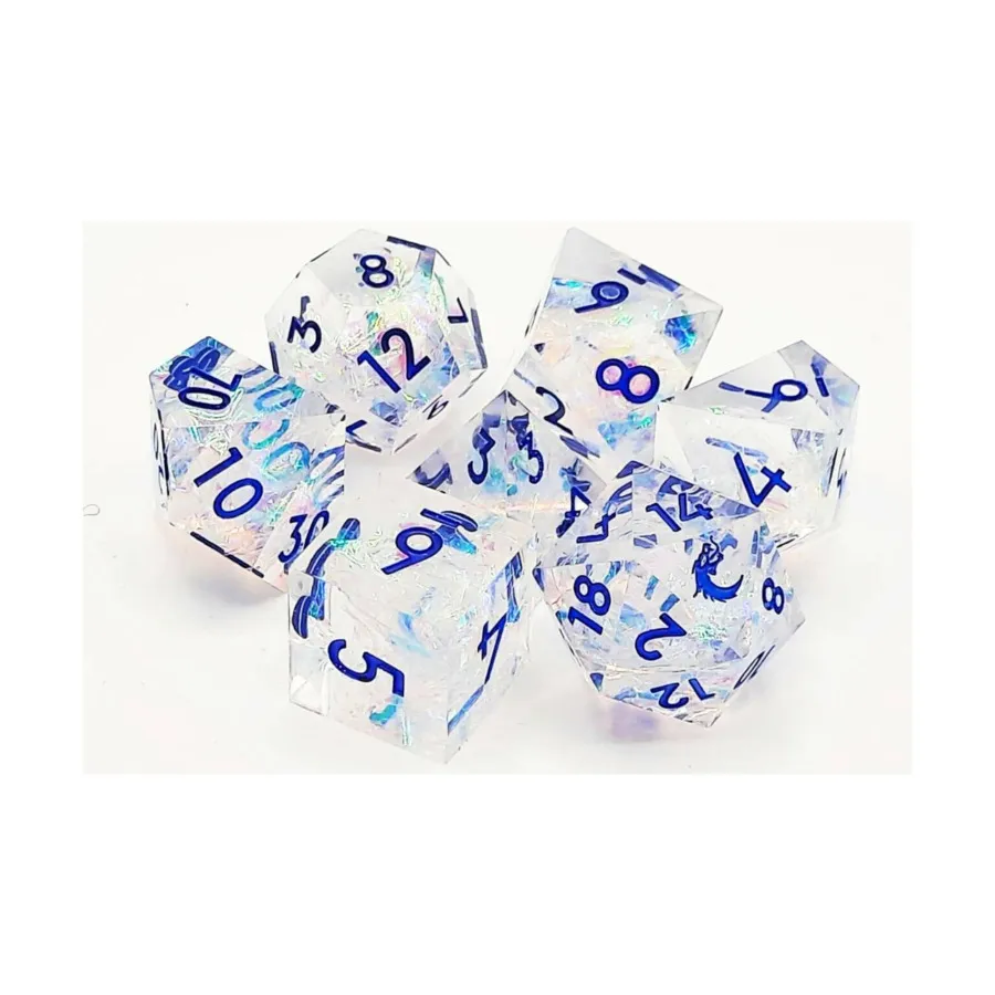 

Poly Set Crystal Ice с синим (7), Sharp Edged Dice