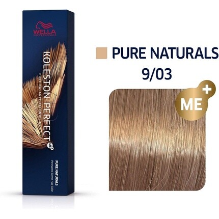 Koleston Perfect Me+ Pure Naturals перманентная крем-краска для волос, № 9/03 Светло-русый натуральный золотой, 60 мл, Wella — фото 3