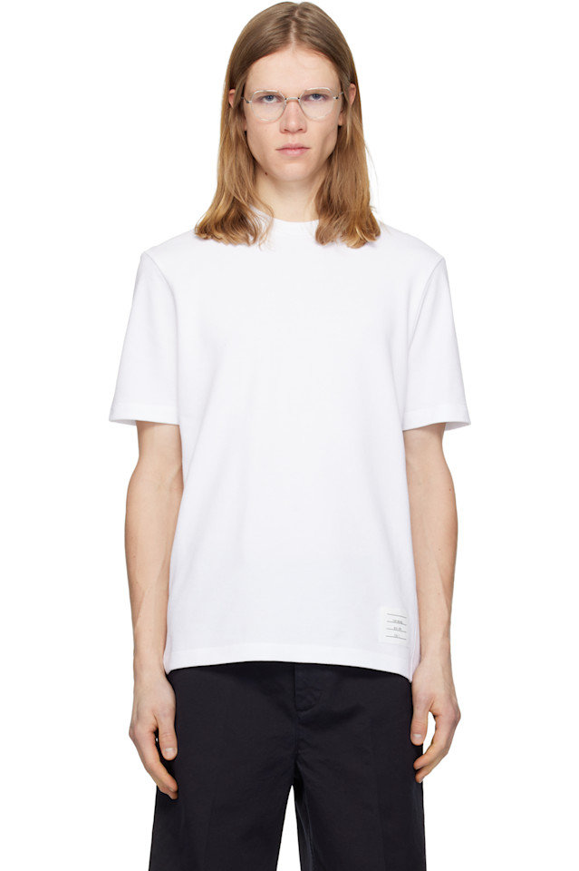 

Классическая футболка пике с четырьмя полосами Thom Browne, белый