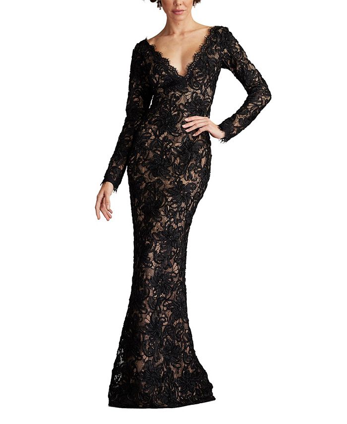 

Платье Beloit с вышивкой лентами Tadashi Shoji, черный