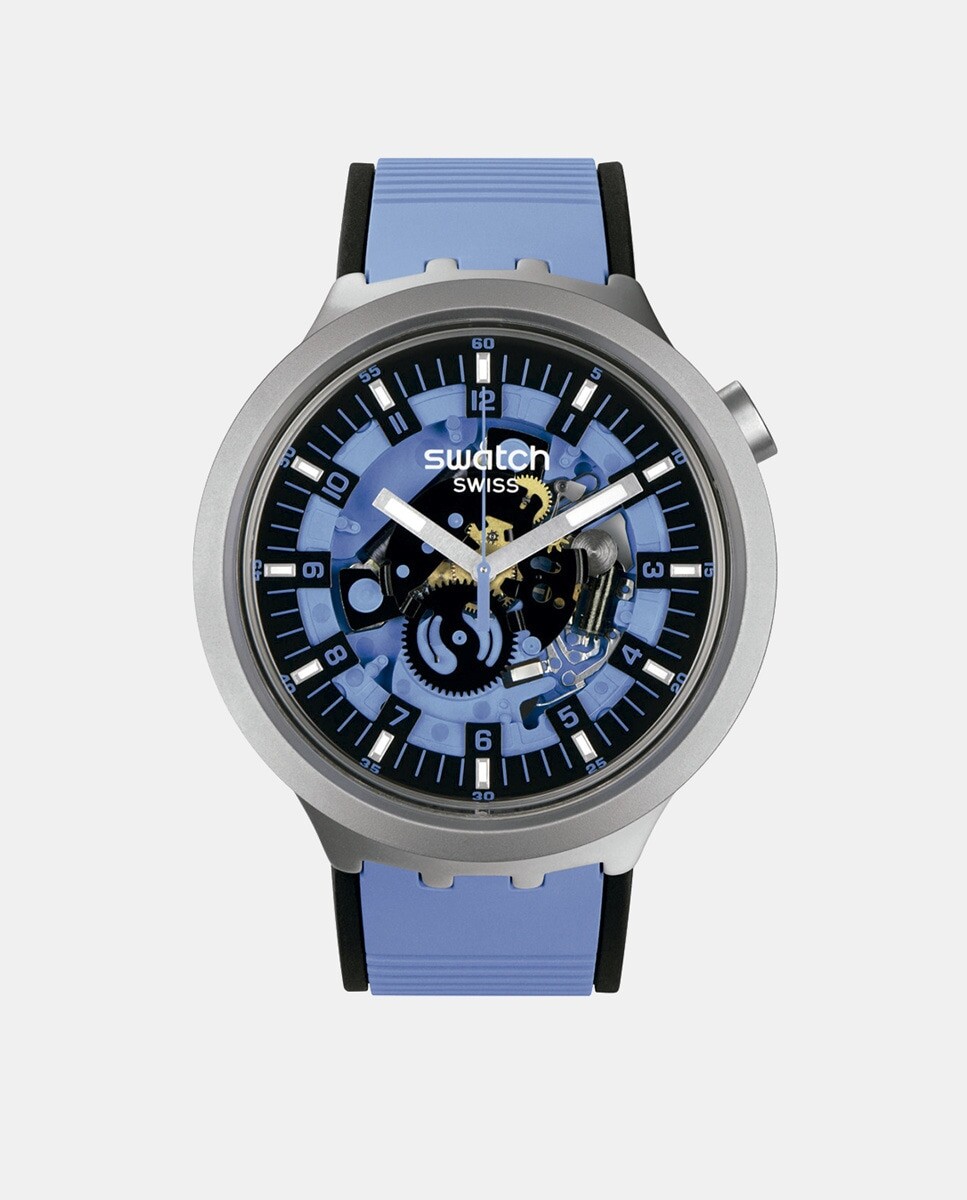 

Big Bold Irony SB07S106 Синие резиновые мужские часы Swatch, синий