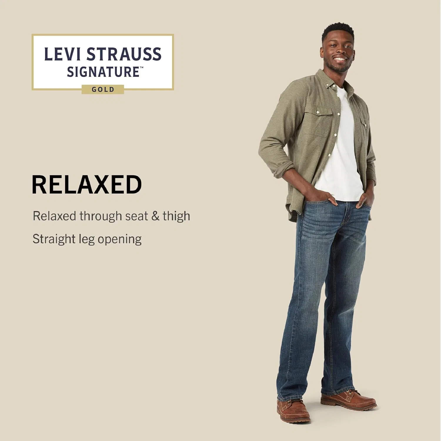 Джинсы Relaxed Fit Flex, Levi Strauss Signature Gold, Medium Indigo — фото 4
