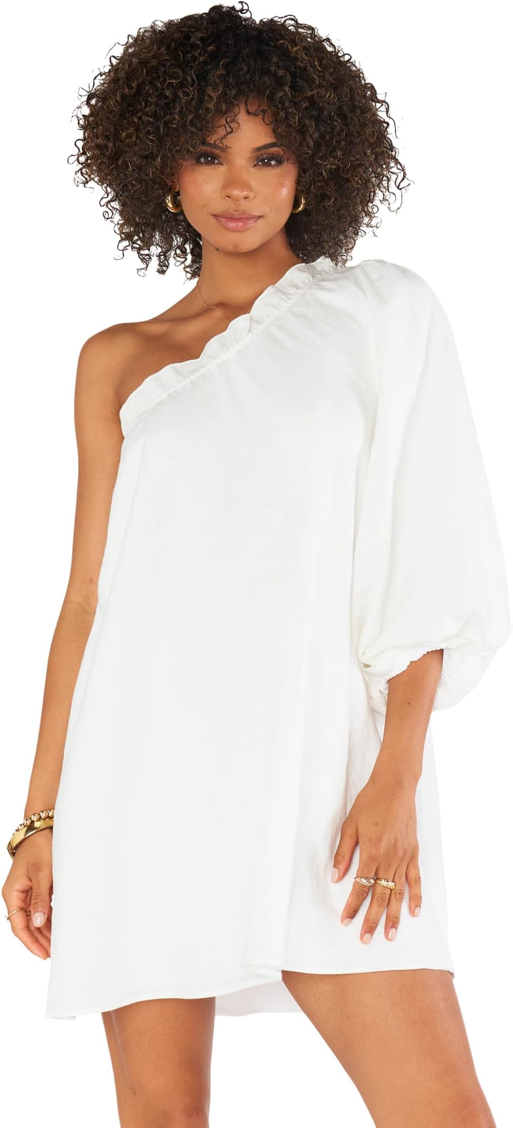 

Платье Show Me Your Mumu High Volume Mini Dress, цвет White Linen