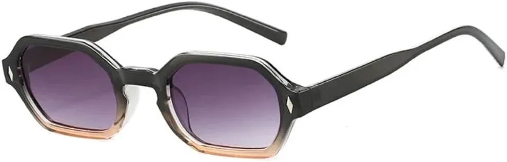 

Ретро солнцезащитные очки для женщин, защита от УФ-излучения UV400, модные линзы с синим градиентом, для мужчин – ретро оправа с заклепками SZVVBKK, Black Orange Gray