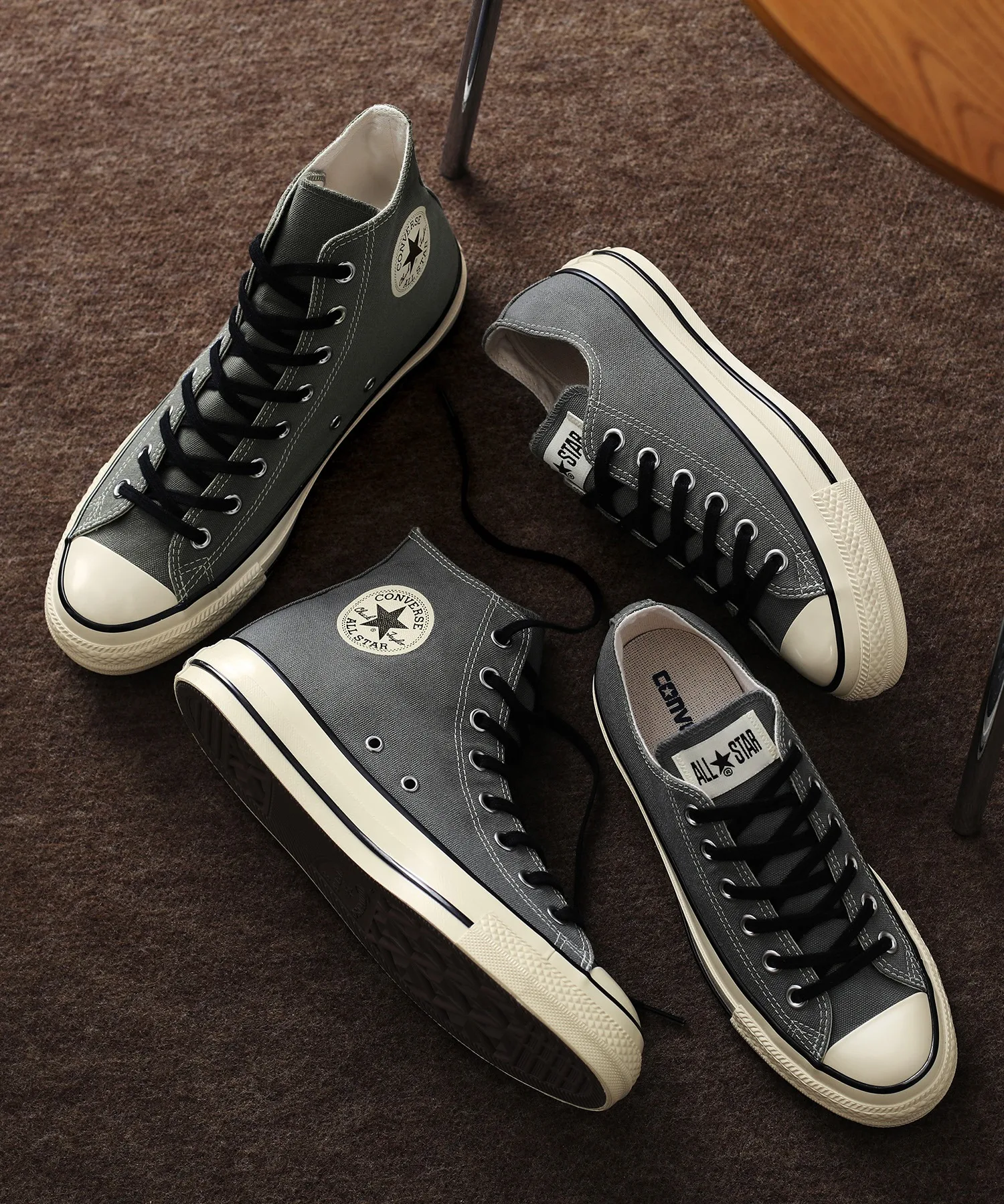 Унисекс кеды из канваса CONVERSE ALL STAR AGED CL OX тёмно-синие — фото 3