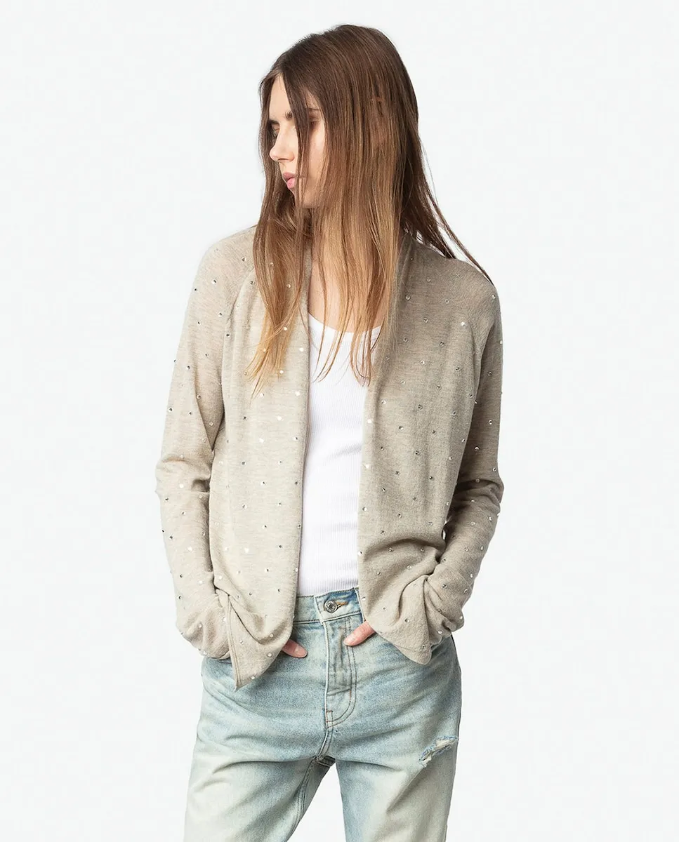 

Женский кардиган Daffy из 100% кашемира с длинными рукавами Zadig & Voltaire, бежевый