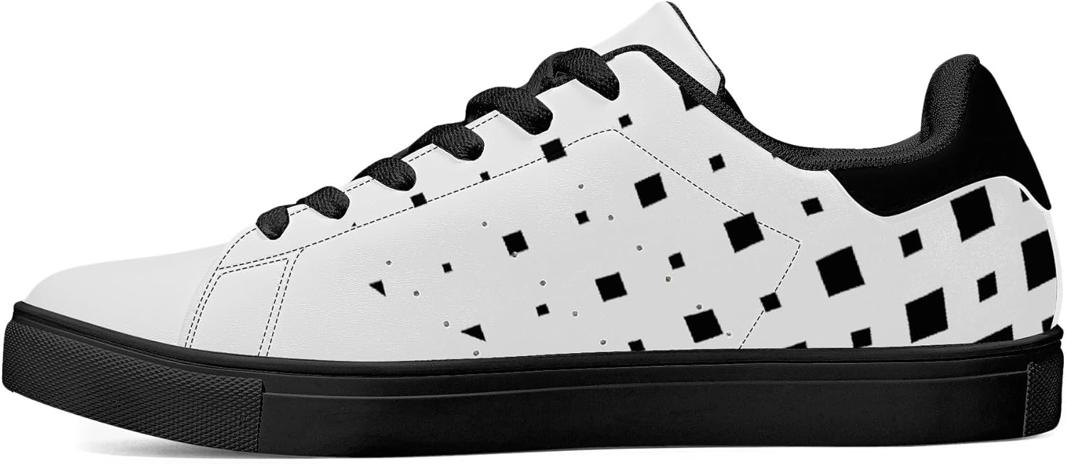 

Мужские низкие кроссовки из искусственной кожи, классические туфли с закрытым носком, повседневный стиль с черной подошвой Generic