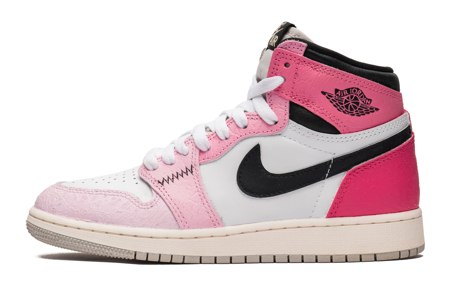 

Кроссовки Air Jordan 1 Vintage Basketball Shoes Women's High-top Black/Pink, розовый