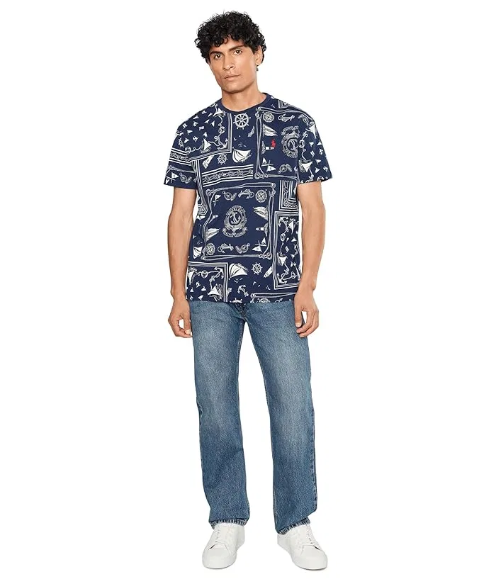 Футболка Classic Fit с принтом Polo Ralph Lauren, Nautical Bandana Patchwork/Newport Navy — фото 2