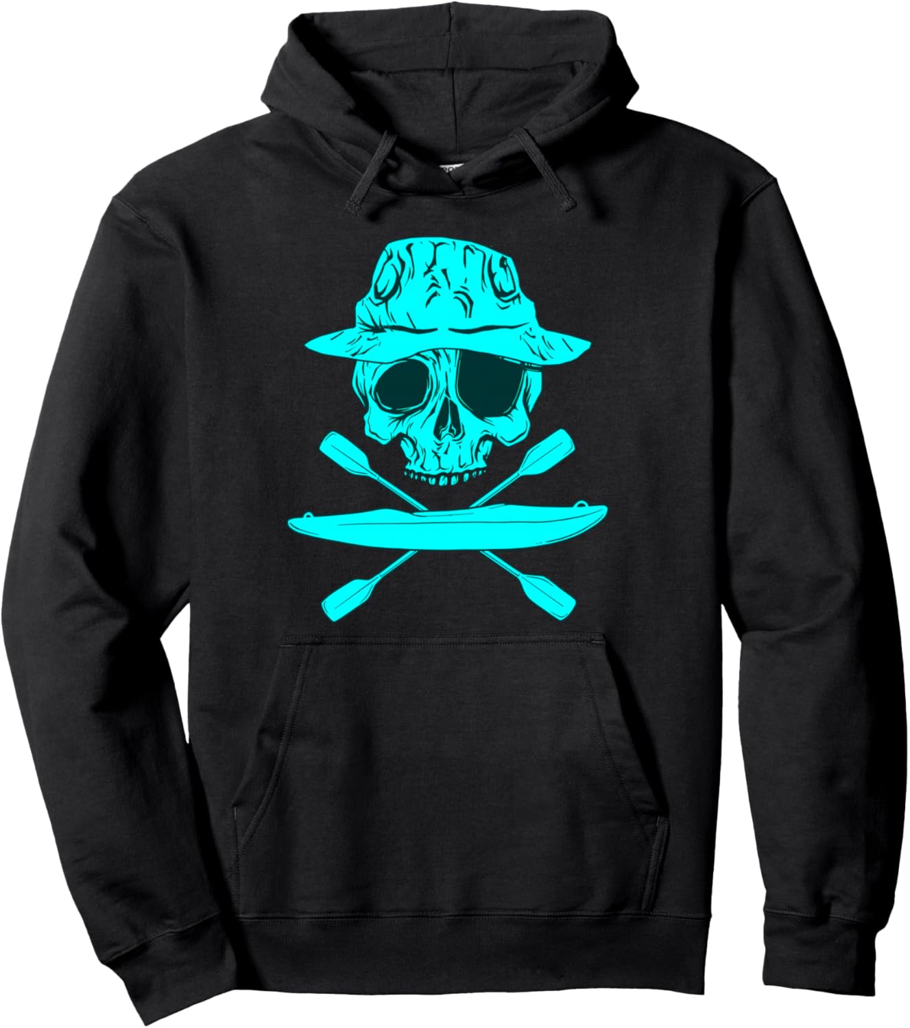 

Каяк Каноэ Рафтинг Каяк Череп Весло Толстовка Kayak Accessories Gift Shirt, черный