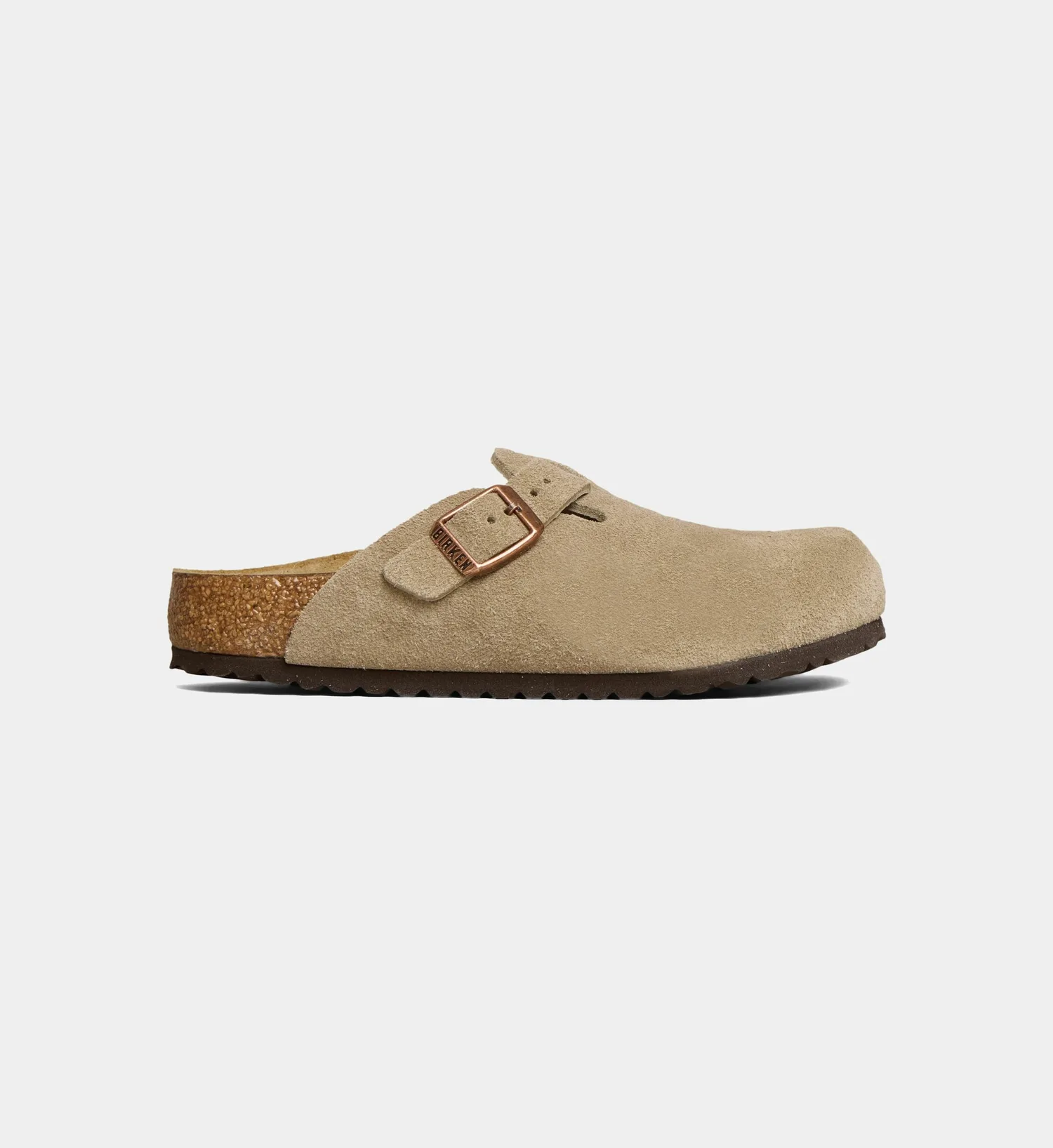 Бостон сабо из замшевой кожи BIRKENSTOCK, серый