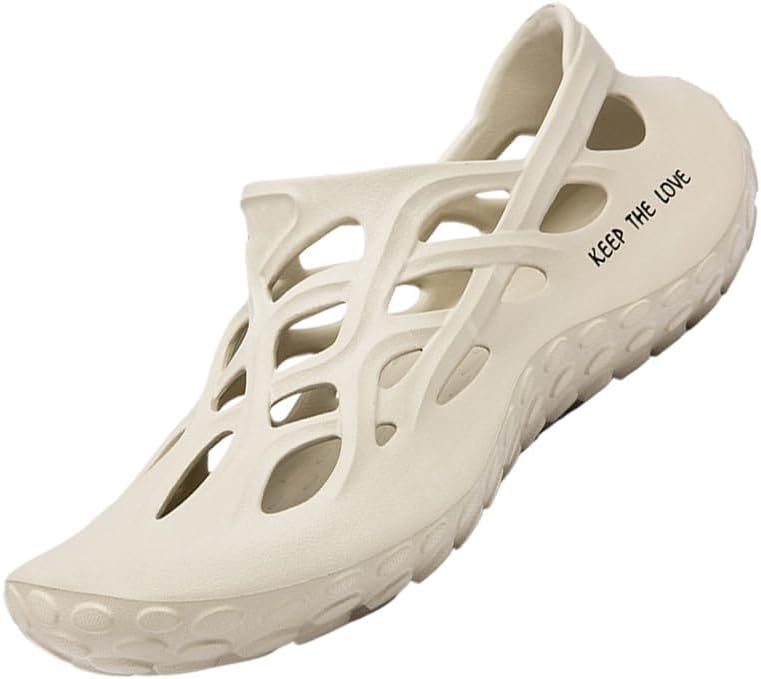 

Мужские модные повседневные туфли-сабо без шнурков, дышащие, быстросохнущие, нескользящие, однотонные, из материала EVA Clolinde, бежевый