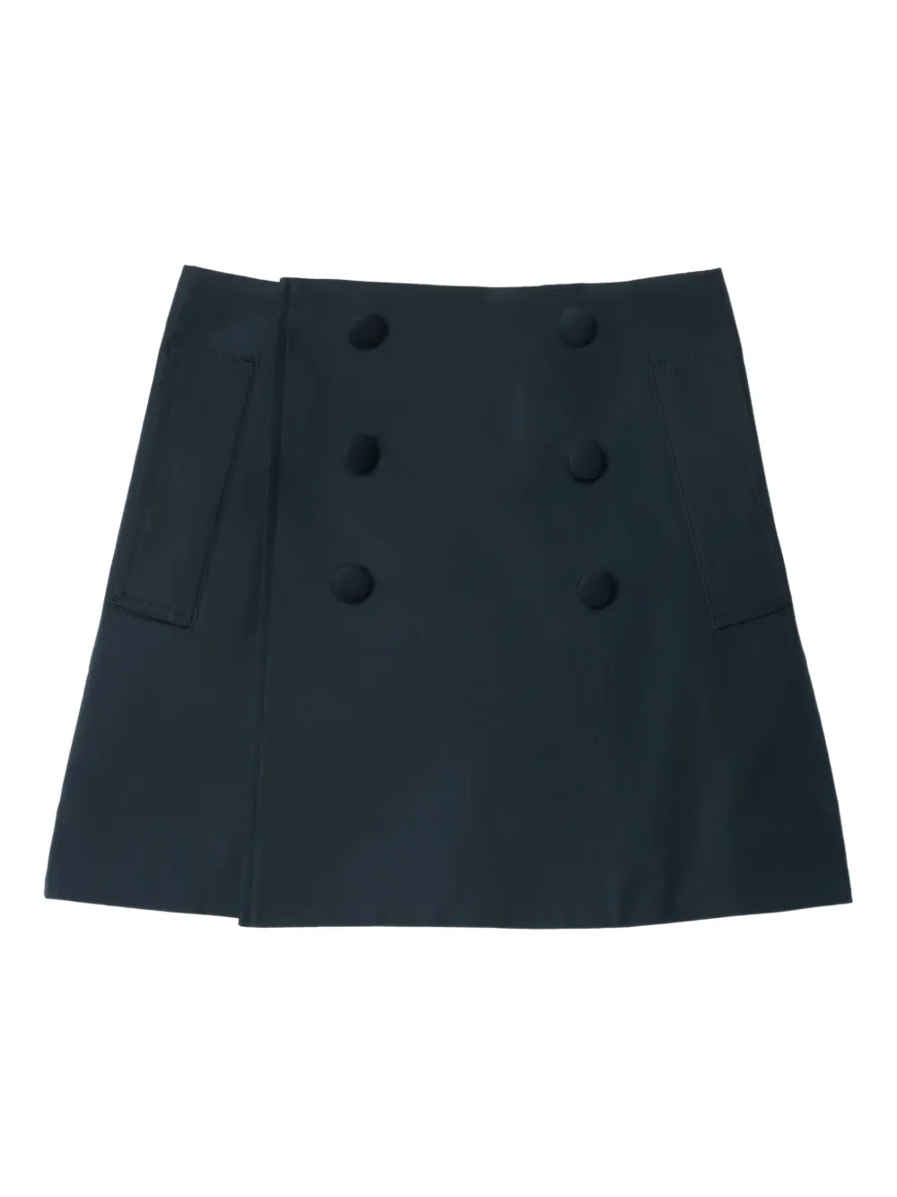 

Юбка с пуговицами, обтянутыми хлопковой тканью BURBERRY KIDS, синий