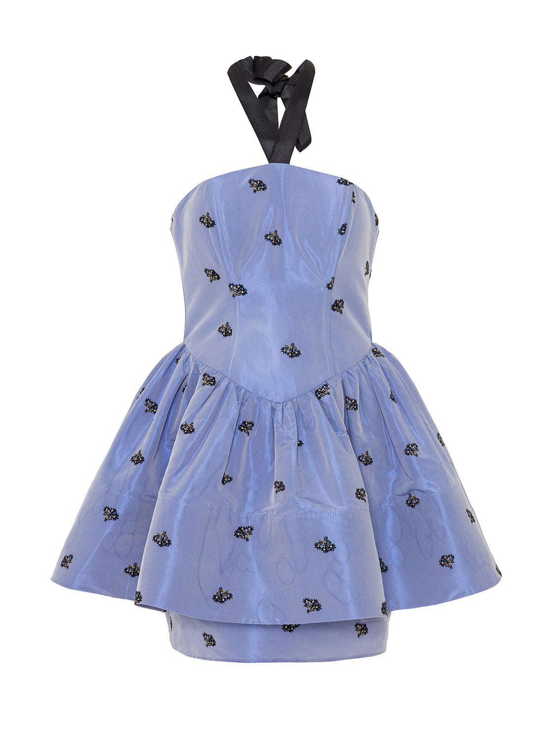 

Вышитое мини-платье без бретелек Nocturne, цвет lilac