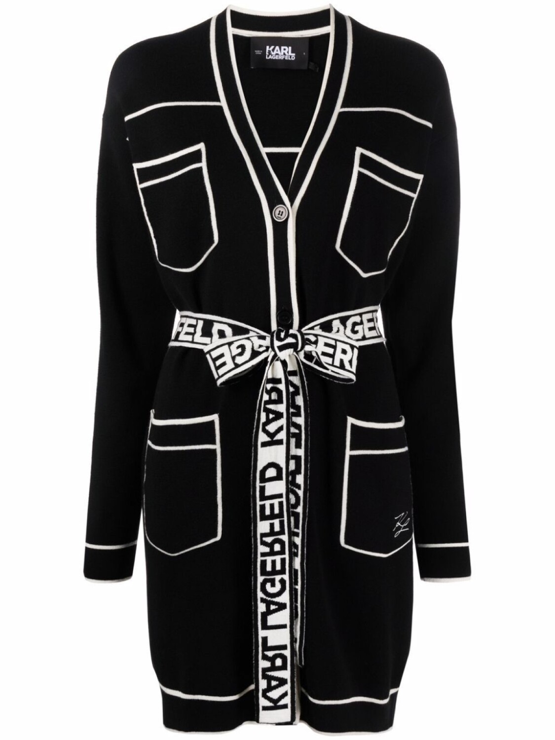 

Karl Lagerfeld кардиган с V-образным вырезом, черный