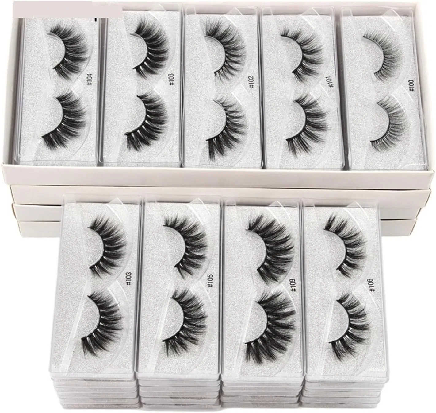 Ресницы UAMOU Mink Lashes серебристые 180 пар