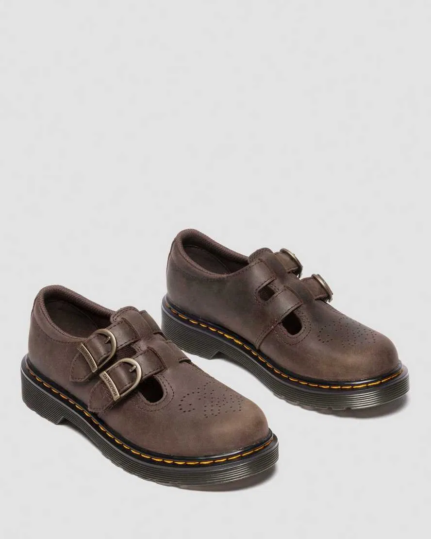 Детские туфли Dr Martens 8065 Mary Jane "Вайоминг", кожаные, коричневые — фото 4