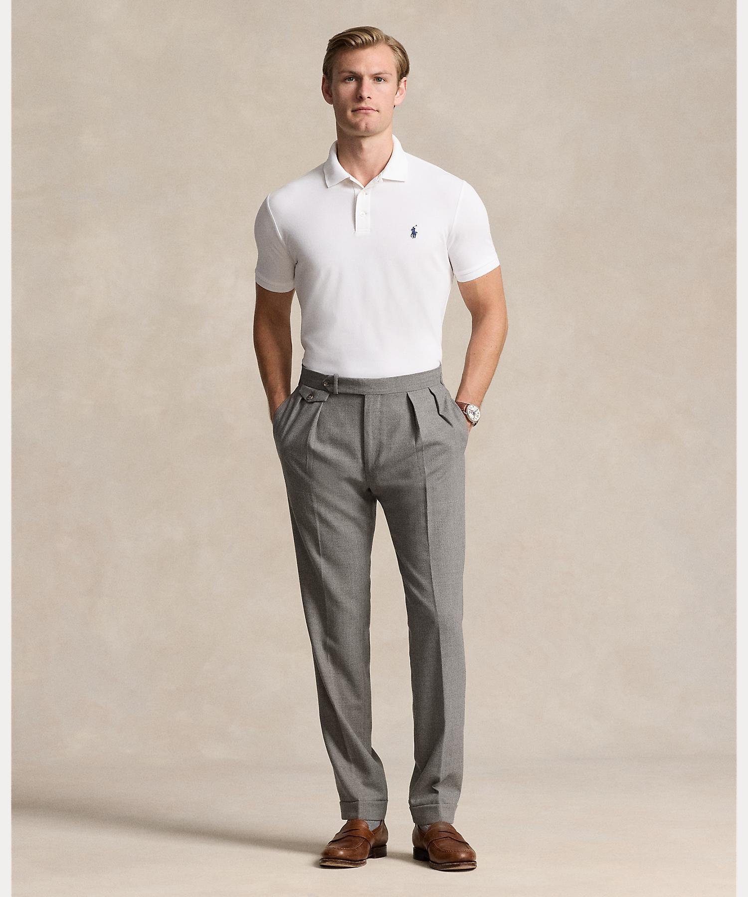 Футболка-поло приталенного кроя из эластичной сетки. Polo Ralph Lauren, 100 White — фото 3