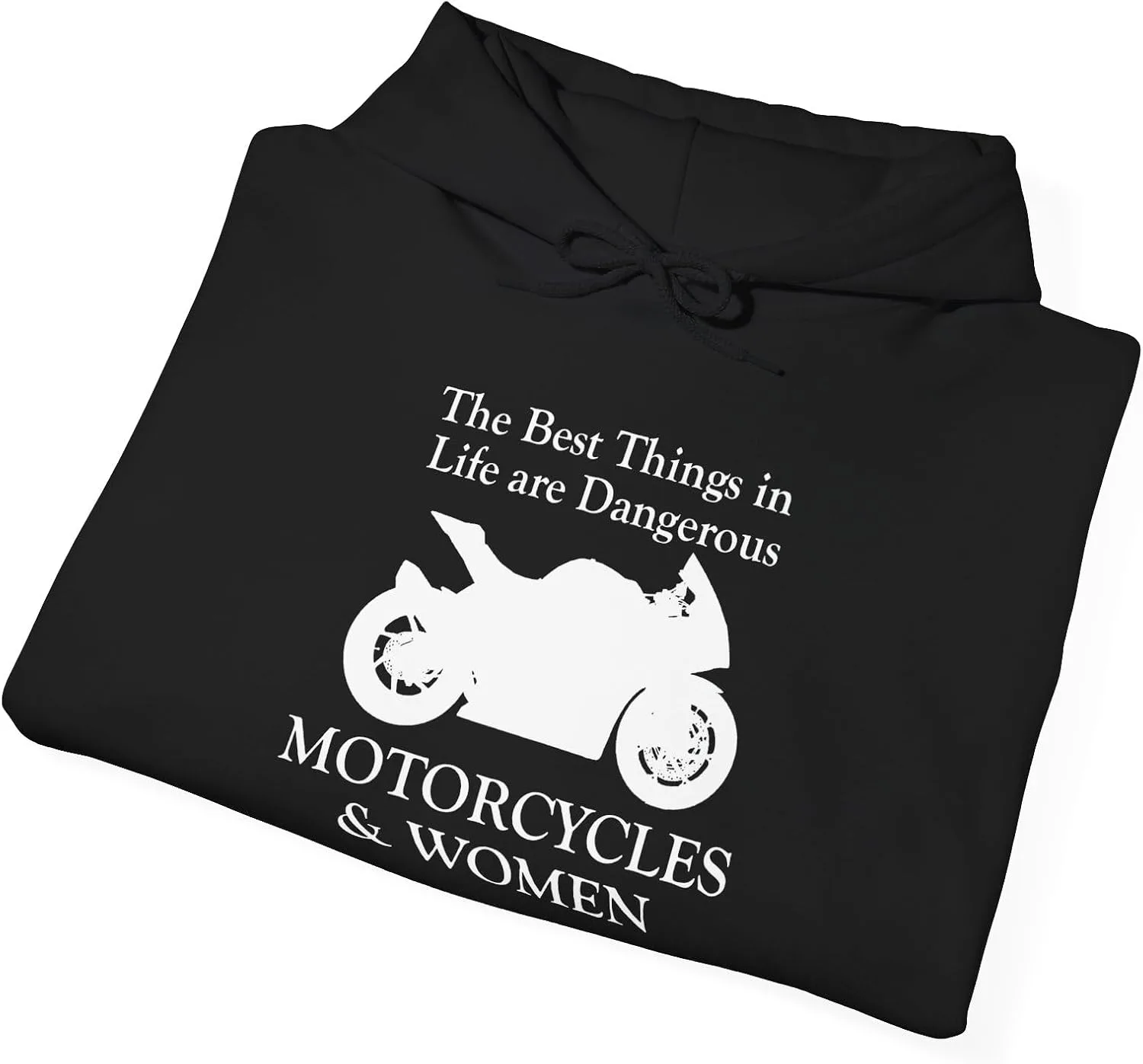 Мужская и женская толстовка с капюшоном "Best Things are Dangerous" (Лучшие вещи опасны) унисекс, из плотной смесовой ткани GENERIC, черный — фото 4