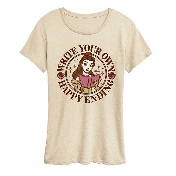 

Женская футболка с принтом 'Belle write your own happy ending' Disney, Beige