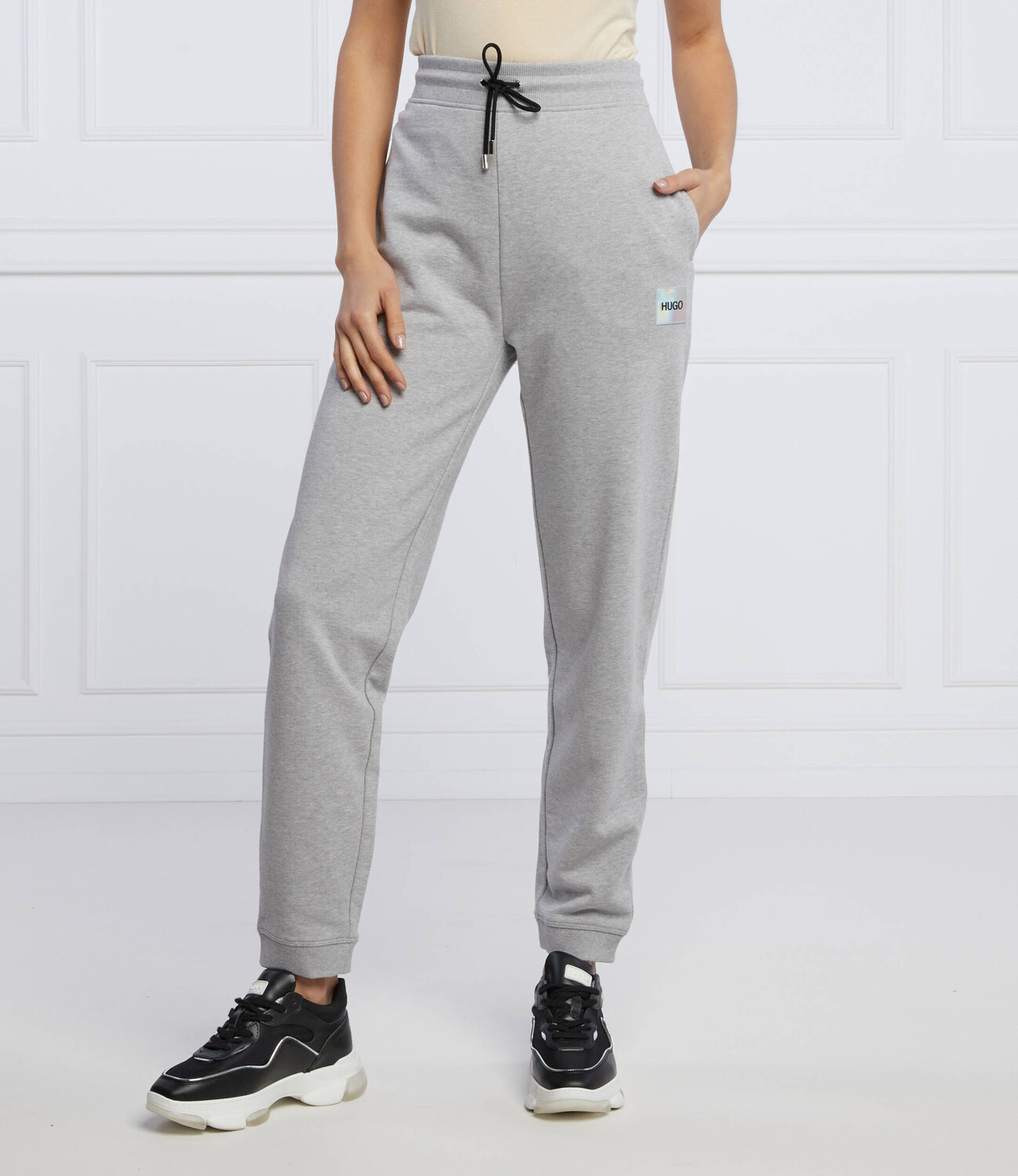 

Спортивные брюки HUGO dachib regular fit mid rise, пепельно-серый