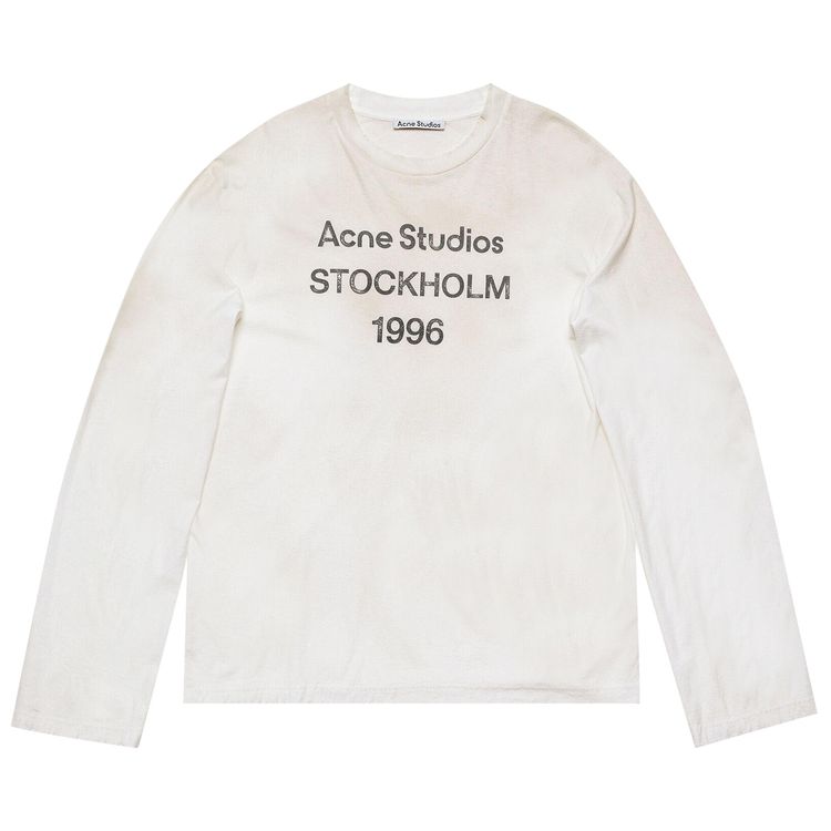 

Футболка Acne Studios Logo Long-Sleeve Tee 'Dusty White', белый