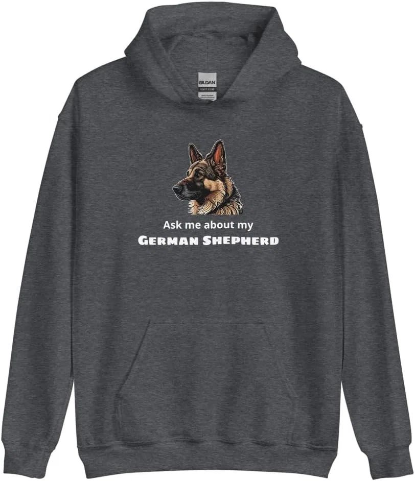 Худи Unisex для любителей собак с немецкой овчаркой Generic, Dark Heather