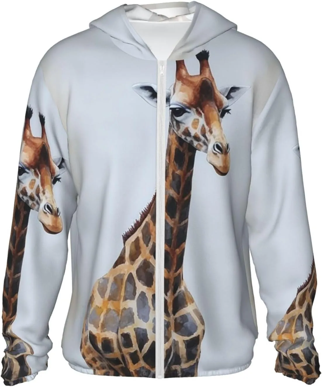 

Толстовка с капюшоном Giraffe для защиты от солнца, Full Zip, UPF 50+, с карманом HJBNW