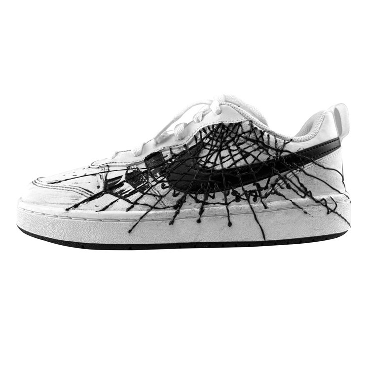 

Nike Court Borough 7 Synthetic Leather Abrasion Resistant Low top Kids' Skateboarding Shoes White Teenagers
