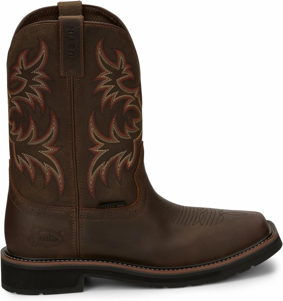 Мужские сапоги Justin Original Work Boots Driller с квадратным носком и шнуровкой с запрокидыванием, Tan — фото 2
