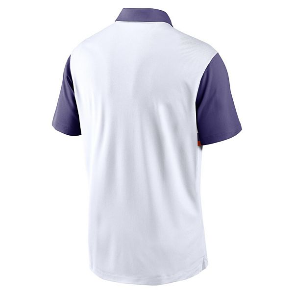 Мужская бело-фиолетовая футболка Clemson Tigers Athletic Prep Alt Logo Vapor Performance Polo Nike — фото 4