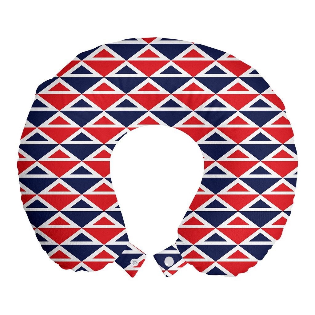 

ABAKUHAUS Americana дорожная подушка для шеи, полутреугольники, пенопластовый дорожный предмет для самолета и автомобиля, 30x30 см, красный, темно-синий и белый
