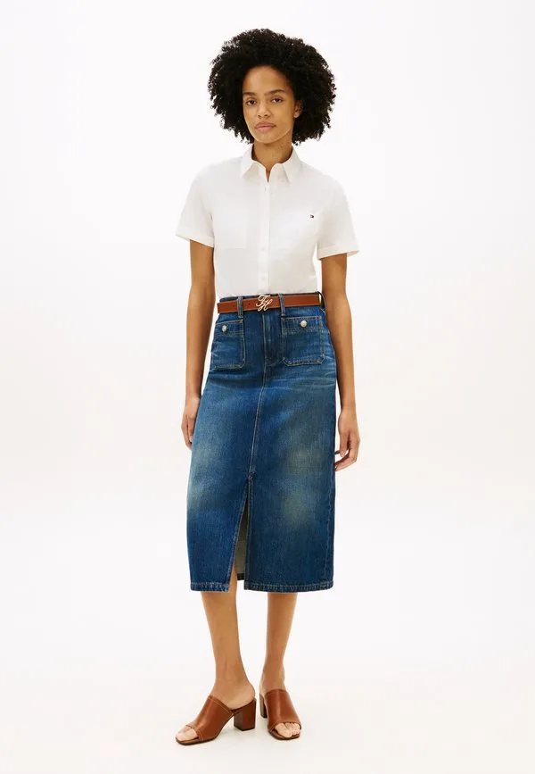 Джинсовая юбка-миди прямого кроя с высокой посадкой Tommy Hilfiger, Blue Denim — фото 2