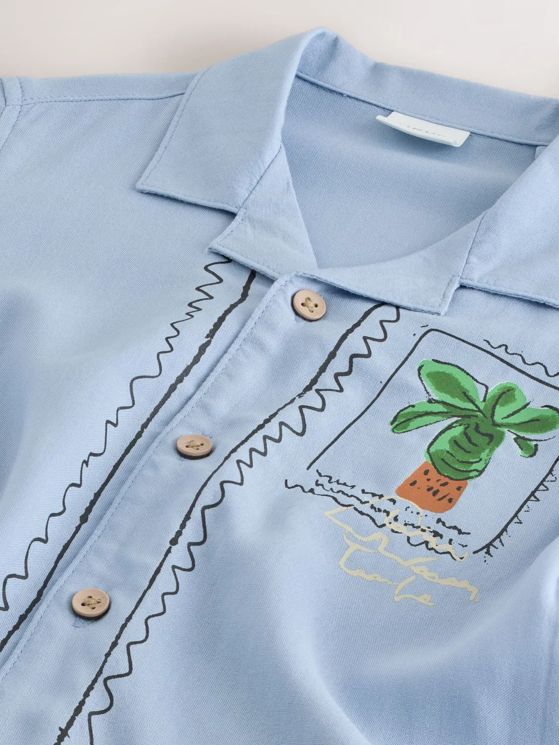 Рубашка на пуговицах стандартного кроя Next, Light Blue — фото 3