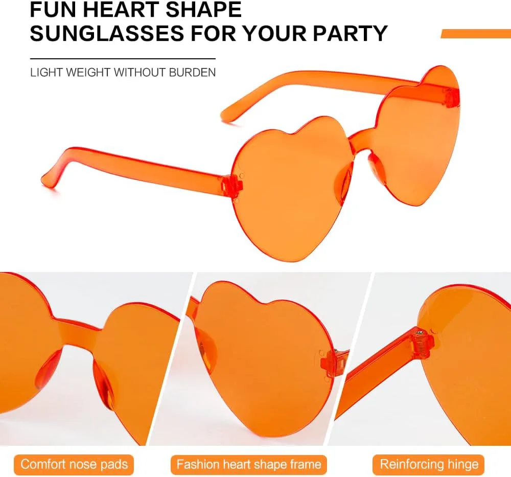 

Солнцезащитные очки в форме сердца, 2 пары, женские очки в форме сердца, очки для рейв-вечеринок, сувениры для вечеринок Rinacci, Light Yellow + Dark Yellow