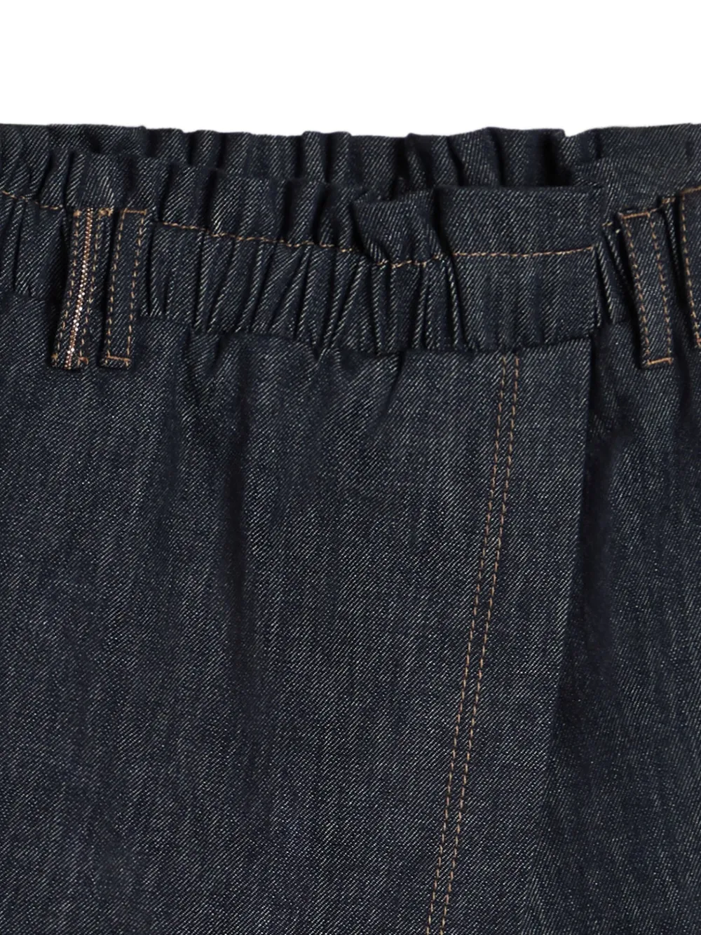 Мини-юбка асимметричного кроя Brunello Cucinelli Kids, синий — фото 3