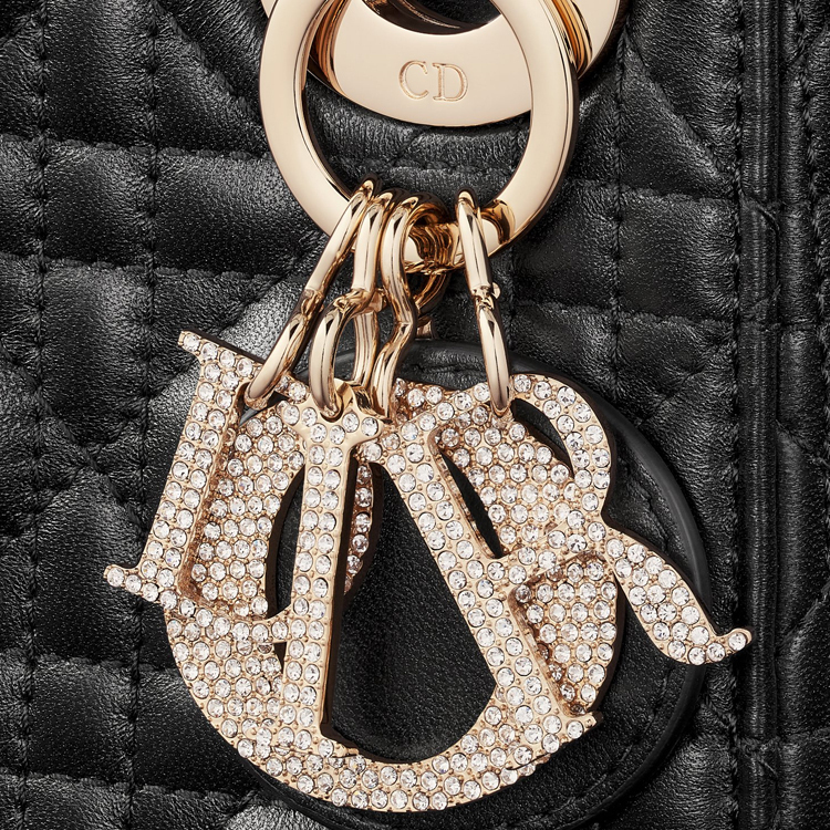 DIOR Женская сумка через плечо миниатюрная черная — фото 4
