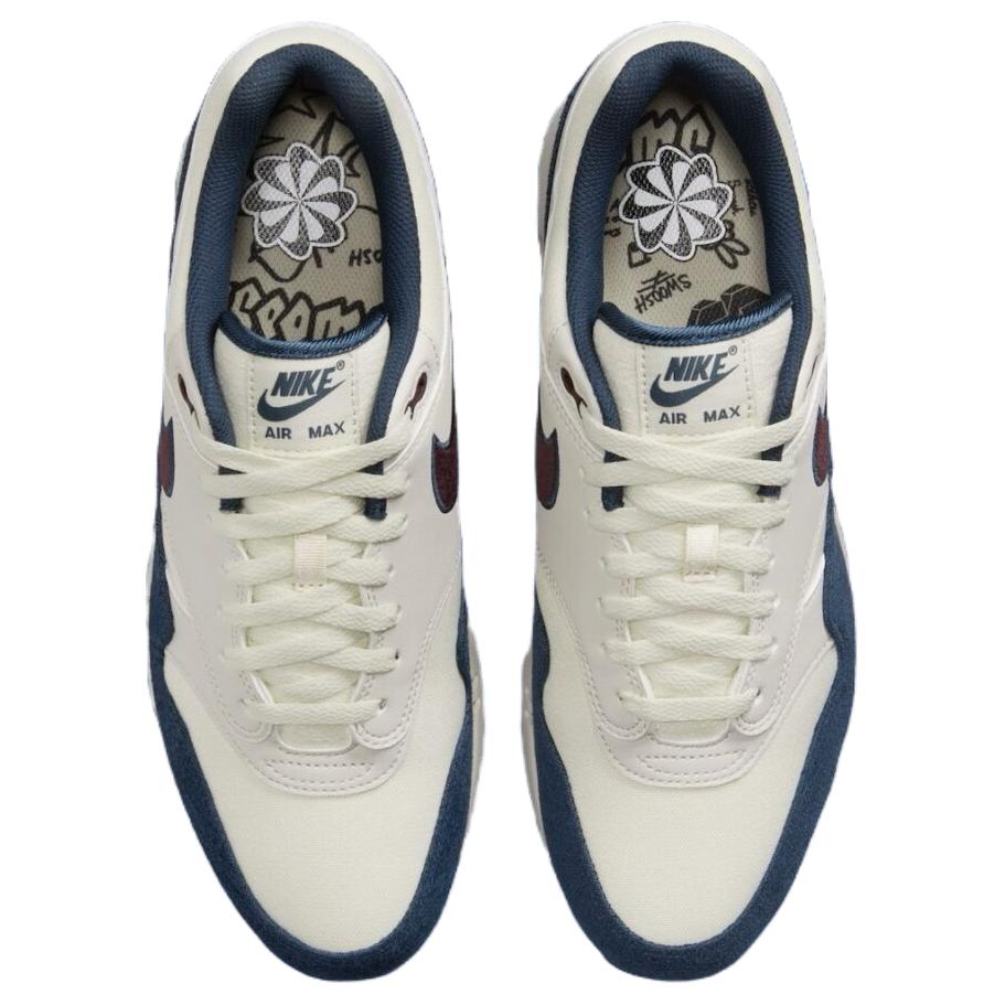Nike Air Max 1 Coconut Milk Burgundy Crush Navy, Бело-синий — фото 4