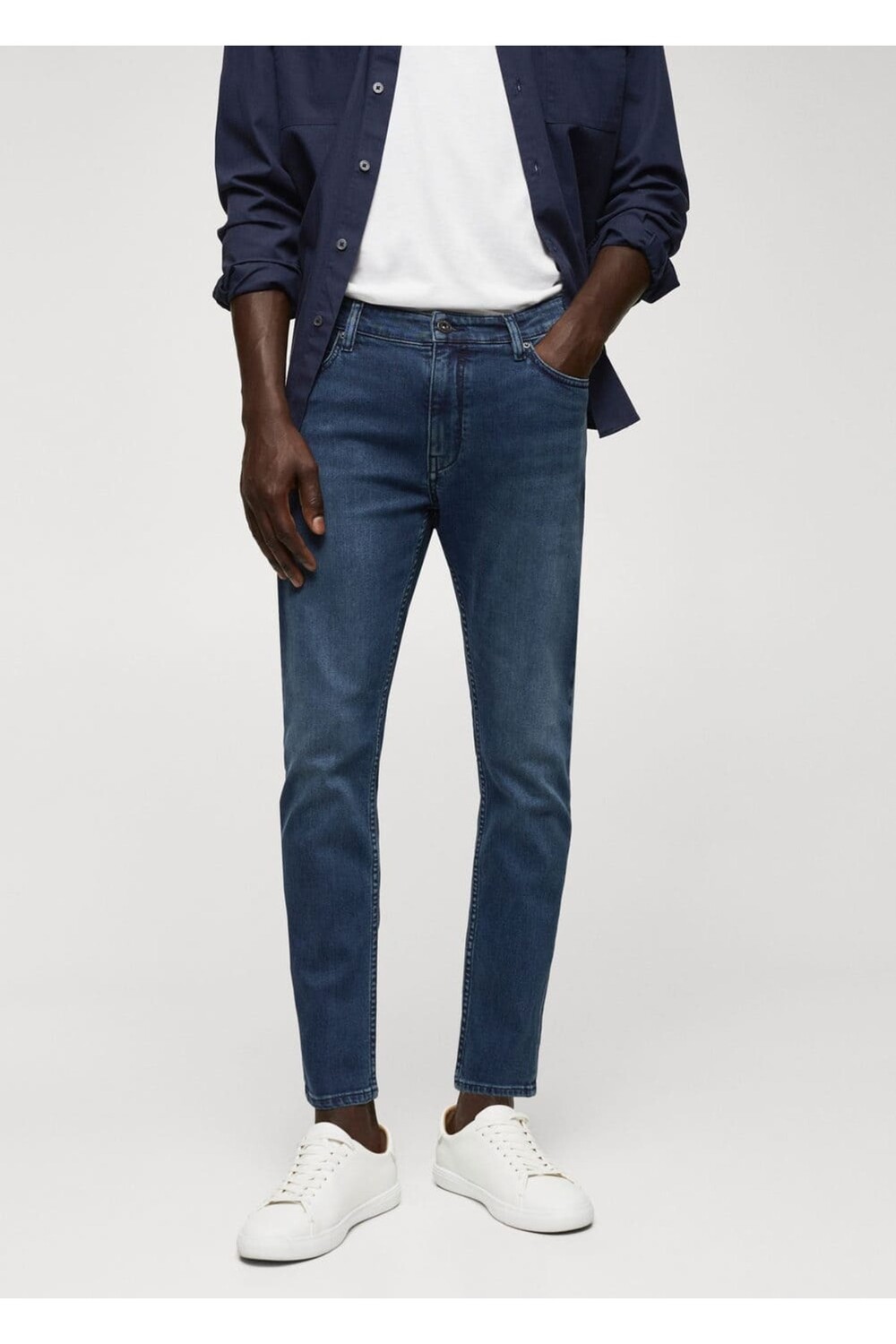 

Укороченные зауженные джинсы Tom Mango, темно-синий