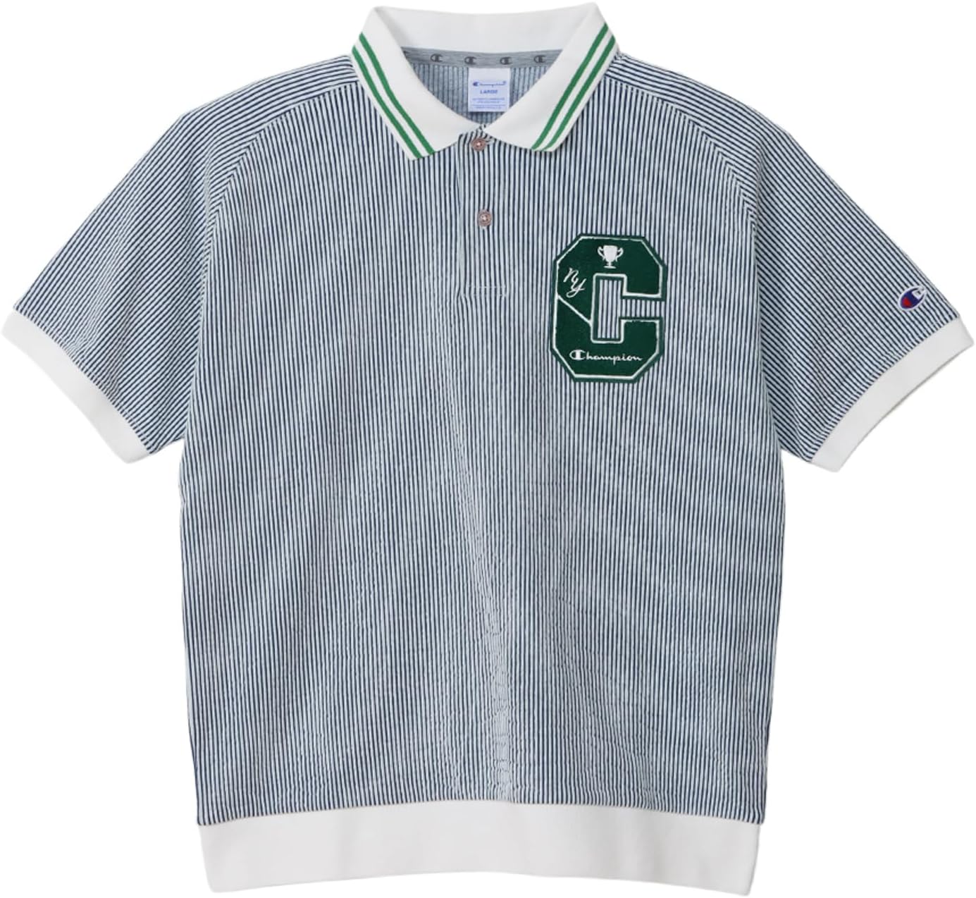 

Мужская поло Champion с коротким рукавом, антибактериальной и антибактериальной обработкой, эластичной тканью, защитой от УФ-излучения и графическим логотипом (C3-ZG311), синий