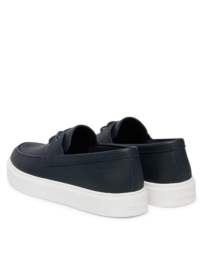 Calvin Klein Гибридные лодочные туфли Clean Boat Shoe Lth HM0HM02233 темно-синего цвета — фото 3