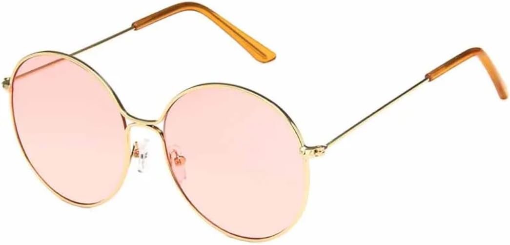 

Классические металлические солнцезащитные очки большого размера в круглой оправе для женщин, летние, для мужчин, дорожные, с защитой от УФ-излучения UV400 (золотисто-розовые) TKKTLLT, Gold Pink