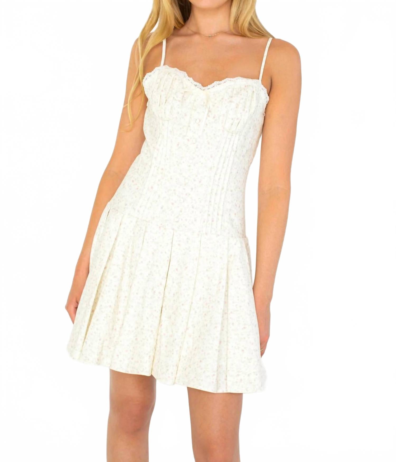 

KESTAN Плиссированное мини-платье Williams белого цвета