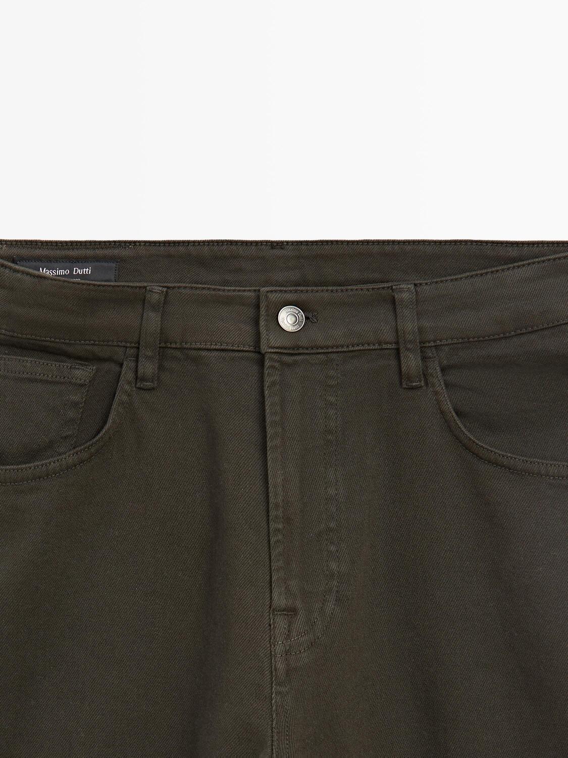 Джинсы зауженного к низу кроя Massimo Dutti, dark green — фото 4