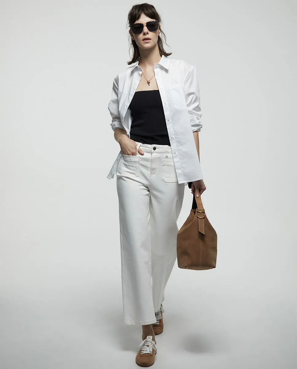 

Джинсы прямые широкие Sfera, белый