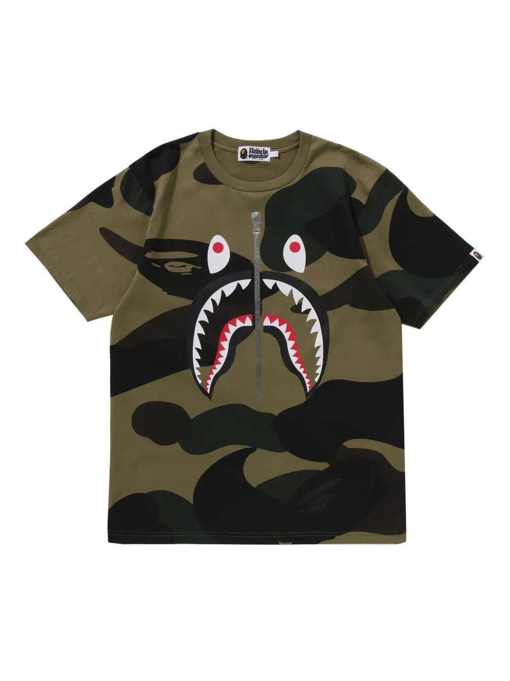 Камуфляжная футболка «Атака акулы» A BATHING APE, зеленый