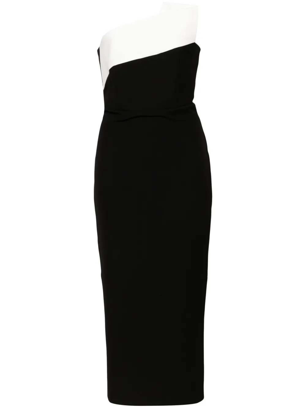 

Драпированное платье миди Roland Mouret, черный