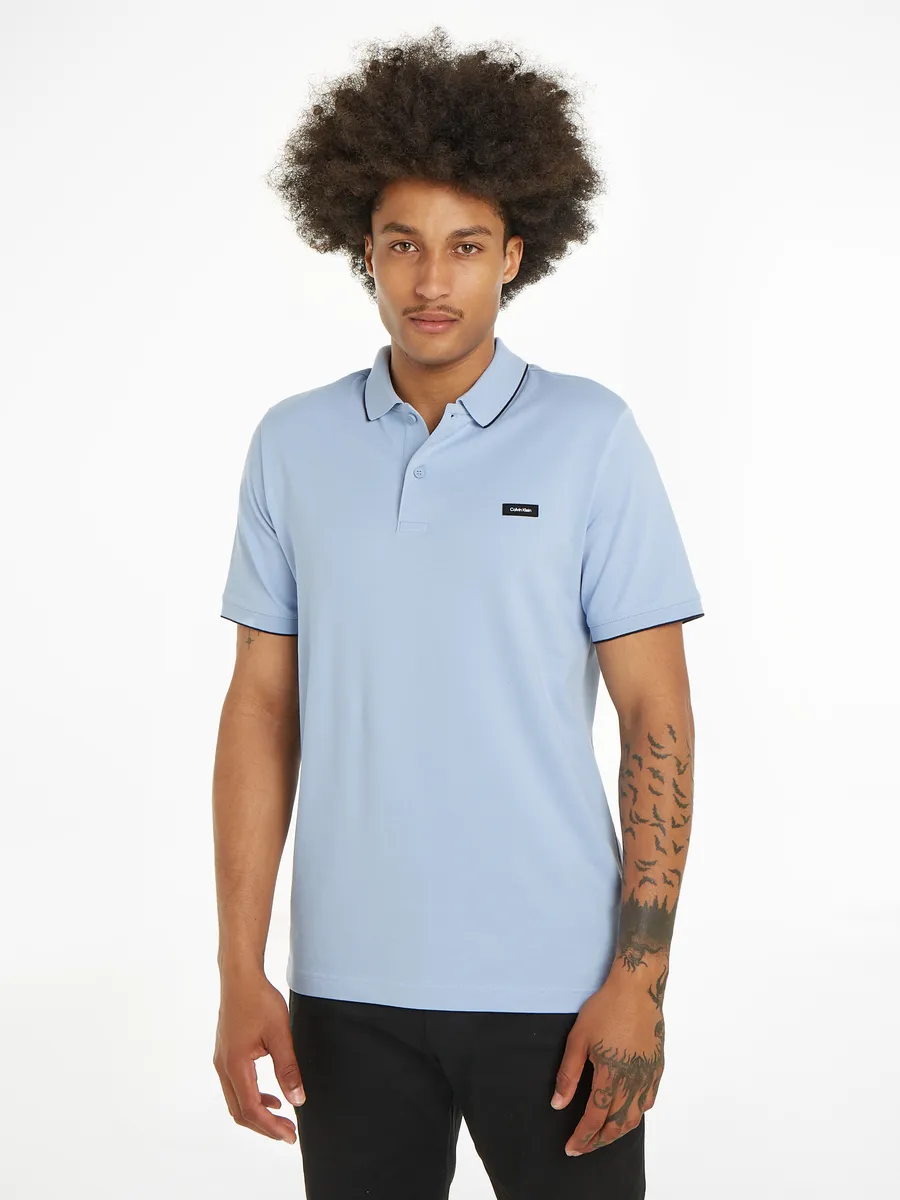 

Рубашка-поло Calvin Klein "STRETCH PIQUE TIPPING POLO", цвет Kentucky Blue